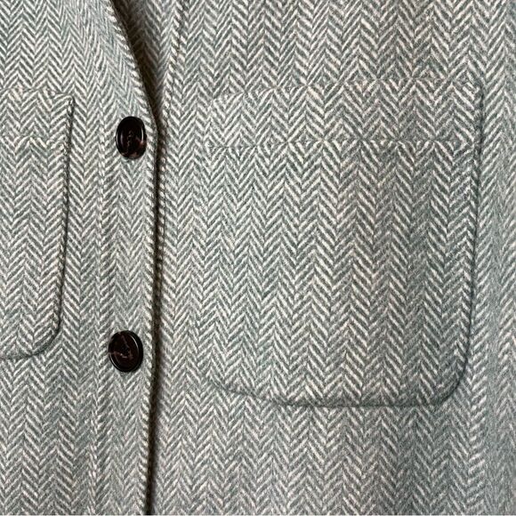 Rails Connie Wool Blend Shirt Jacket Shacket in Kelly Herringbone Size Large NWT - Picture 7 of 16